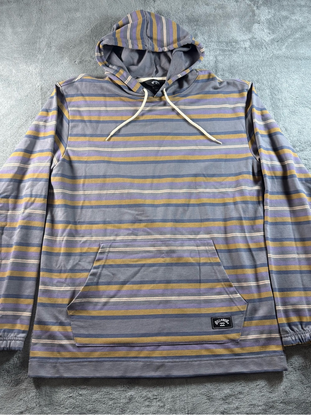Billabong Hoodie Men’s L Horizontal Striped Pullover Surf Skate Lightweight